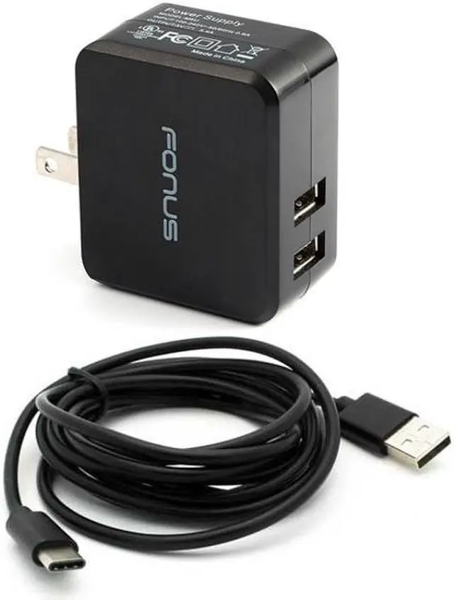 Main image of 17W 3.4Amp 2-Port Rapid USB Home Charger 6ft Type-C Cable Wall AC Power Adapter Compatible With OnePlus 6