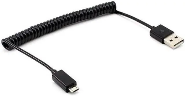 Alt view image 2 of 6 - Black Coiled Micro USB Cable Rapid Charge Power Wire Sync Data Transfer Cord Compatible With Huawei Mate SE