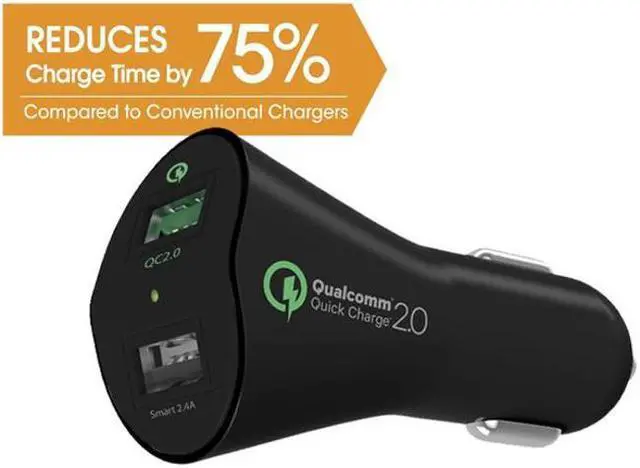 Alt view image 7 of 7 - 30W 2-Port Adaptive Fast USB Car Charger Quick Charge with Smart Detect Ultra Compatible With Verizon Ellipsis 8 7