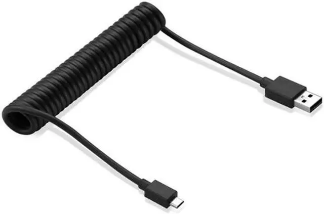 Alt view image 6 of 6 - Black Coiled Micro USB Cable Rapid Charge Power Wire Sync Data Transfer Cord Compatible With Huawei Mate SE