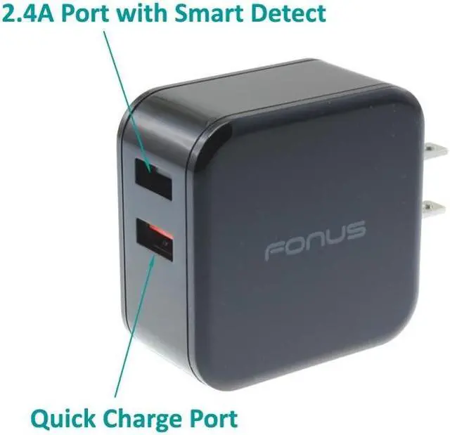 Alt view image 4 of 6 - 4-in-1 Adaptive Fast Home Car Charger 6ft (Two) USB Cable Combo Travel Adapter Compatible With Huawei Mate SE