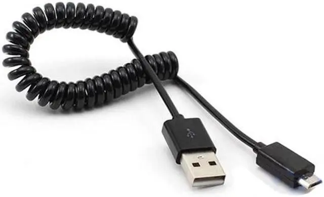 Main image of Black Coiled Micro USB Cable Rapid Charge Power Wire Sync Data Transfer Cord Compatible With Huawei Mate SE