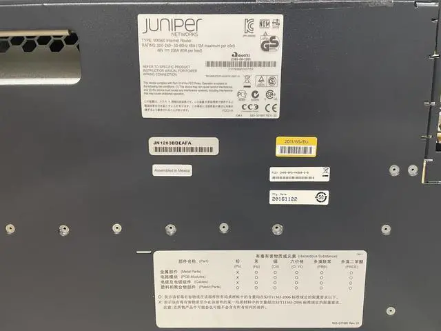 Alt view image 3 of 5 - JUNIPER CHAS-BP3-MX960-S-B INTERNET ROUTER + 4x PWR-MX960-4100-DC-S-F PS