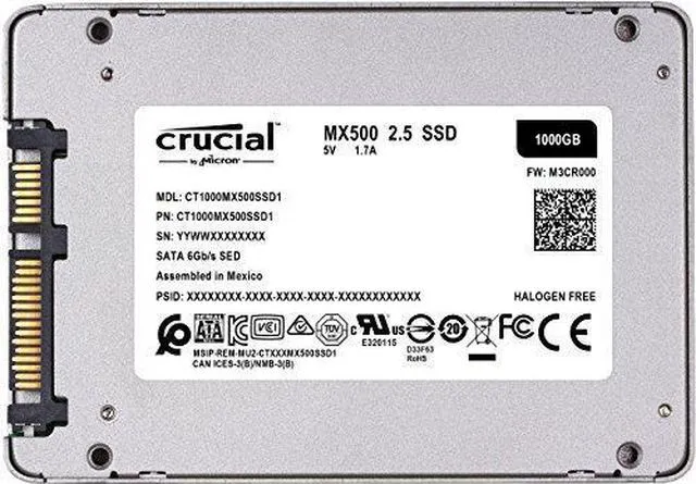 Alt view image 3 of 6 - Crucial MX500 1TB 3D NAND SATA 2.5 Inch Internal SSD - CT1000MX500SSD1