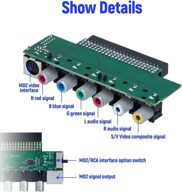 Alt view image 6 of 7 - RGBS Video Booster Audio Signal Output Board for NEC PC Engine/TurboGrafx-16 Console