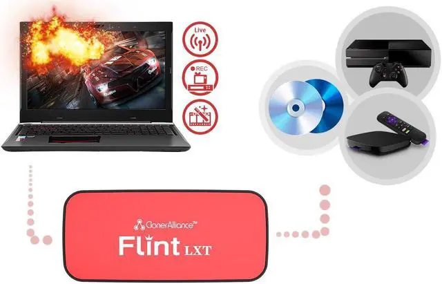 Alt view image 6 of 8 - ClonerAlliance Flint LXT, Super Portable UVC HDMI Video Capture Device. Capture 1080p 60fps Video from Gaming Console, Camcorder, DSLR to Android/Windows/Mac. Ultra Low Latency. 4K Input Supported.