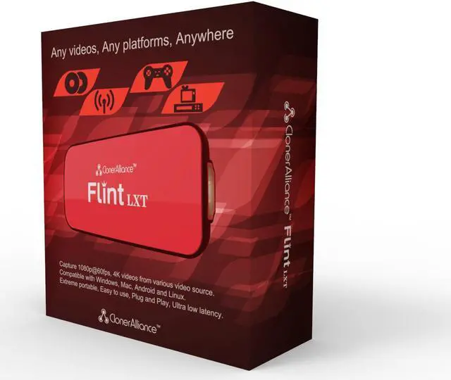Alt view image 5 of 8 - ClonerAlliance Flint LXT, Super Portable UVC HDMI Video Capture Device. Capture 1080p 60fps Video from Gaming Console, Camcorder, DSLR to Android/Windows/Mac. Ultra Low Latency. 4K Input Supported.
