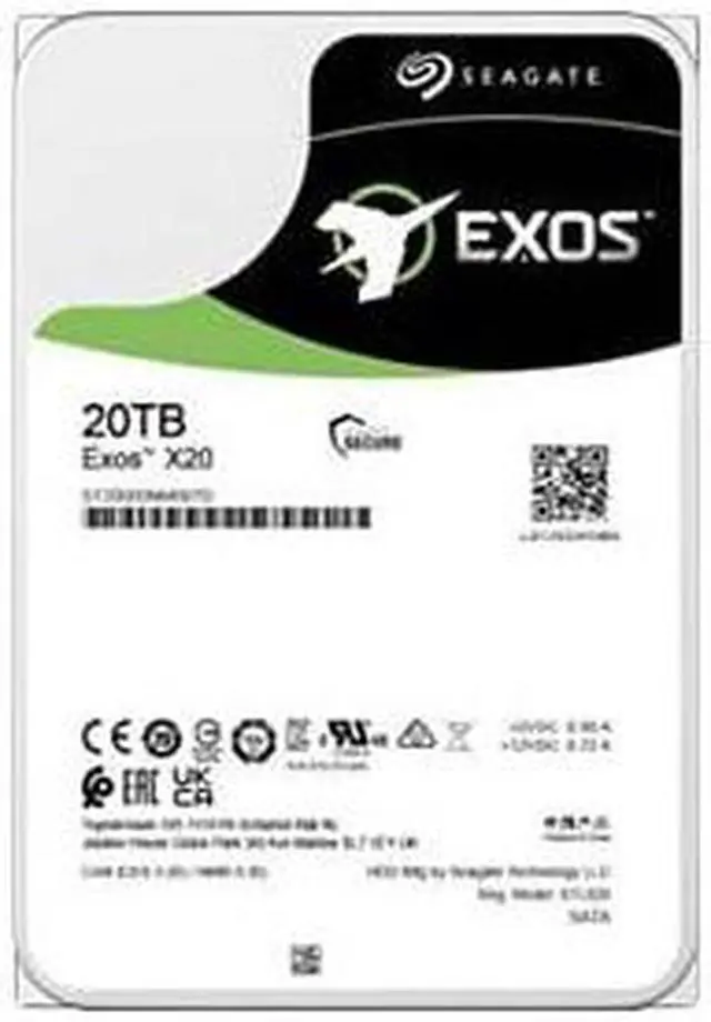 Alt view image 3 of 5 - Seagate Exos X20 ST20000NM000D 20TB 7200 RPM 256MB Cache SATA 6.0Gb/s 3.5" Internal Hard Drive, SED