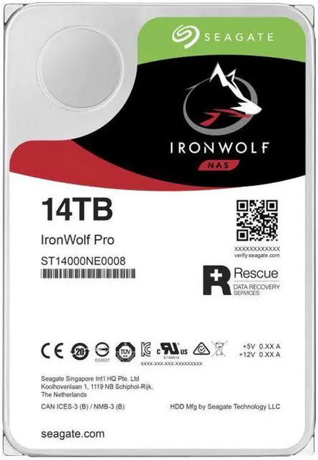 Alt view image 3 of 6 - Seagate ST14000NE0008 IronWolf Pro ST14000NE0008 14 TB Hard Drive - 3.5" Internal - SATA (SATA/600) - Conventional Magnetic Recording (CMR) Method