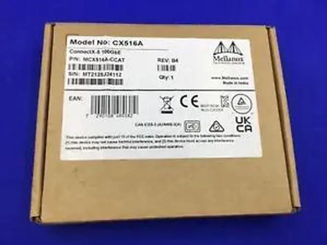 Alt view image 8 of 8 - MELLANOX ConnectX-5 EN Network Interface Card, 100GbE Dual-port QSFP28, PCIe3.0 x16, Tall Bracket, ROHS R6