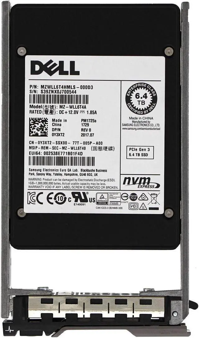 Main image of Dell Y3XT2 6.4TB PM1725a 2.5" PCI Express 3.0x4 SSD