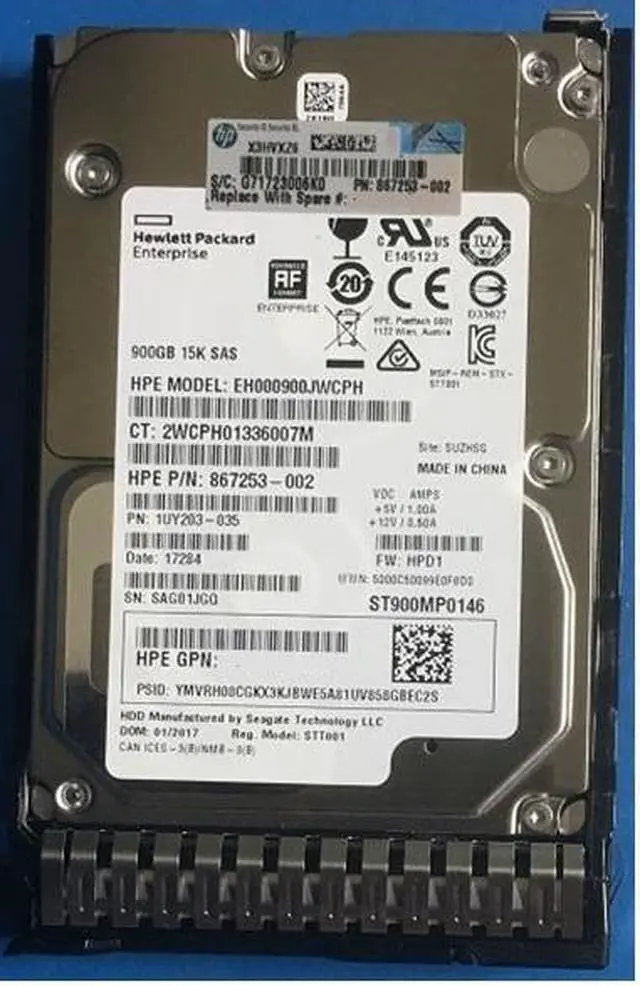 Main image of HPE EH000900JWCPH Digitally Signed 512e 900GB 15k SAS 12g Sff Sc Hdd F/s