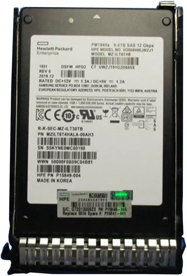 Main image of HPE PM1645a P15849-004 - SSD - 6.4 TB - SAS 12Gb/s Refurbished