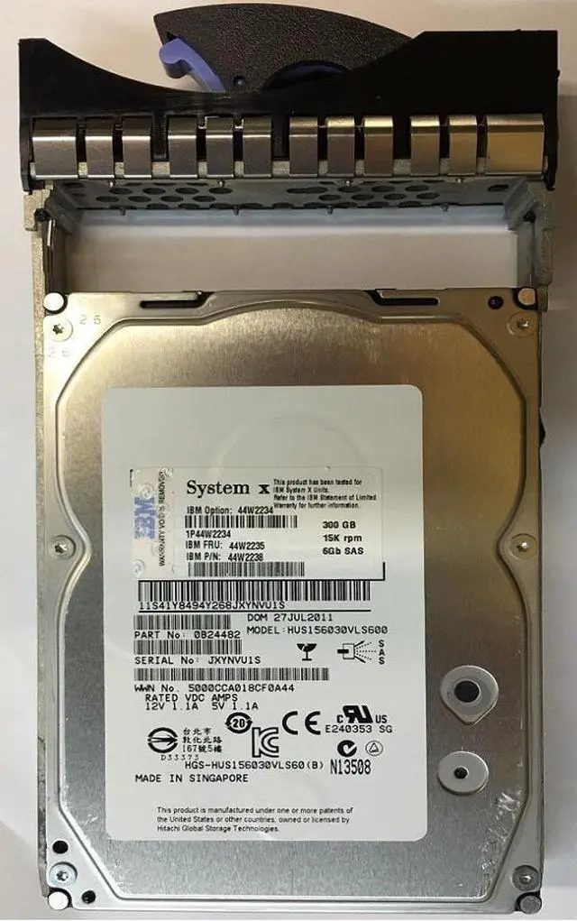 Alt view image 6 of 6 - IBM 44W2234 300 GB 3.5-inch Hot Swappable Hard Drive for System x3200, x3200 M2 Servers - 600 MBps - SAS - 15000 RPM