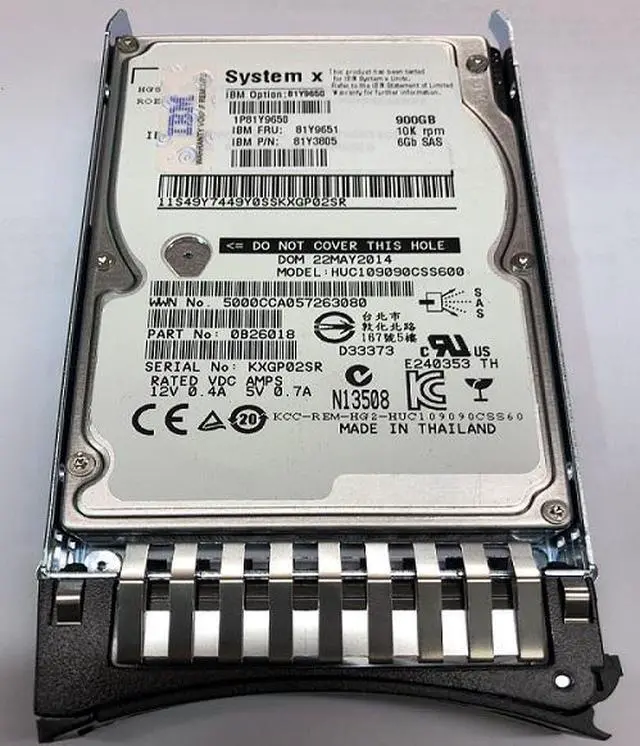 Alt view image 13 of 13 - IBM 81Y9651 900Gb 10000 Rpm 6 Gbps Sas 2.5Inch Sff Hotswap Hard Drive With Tray