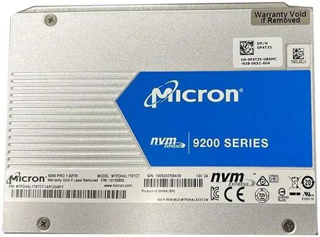 Main image of Micron 9200 PRO MTFDHAL1T9TCT-1AR1ZABYY - SSD - 1.92 TB - PCIe 3.0 X4 (NVMe) - Dell OEM Brand New