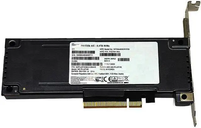 Main image of Samsung PM1725b MZPLL6T4HMLA-00AH3 - SSD - 6.4 TB - PCIe 3.0 X8 (NVMe) HPE OEM Renew F/s