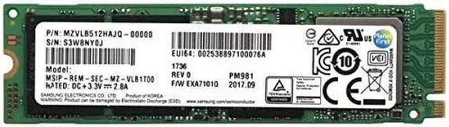 Alt view image 4 of 4 - MZ-VLB5120 SAMSUNG PM981 512GB PCIe NVMe M.2 SSD MZVLB512HAJQ