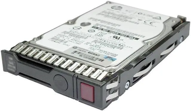 Main image of 300GB hot-plug dual-port SAS hard disk drive - 10,000 RPM, 12 Gb/s transfer rate, 2.5-inch Small Form Factor (SFF), SmartDrive Carrier (SC) - For use with Gen8/Gen9 or newer (869714-001)