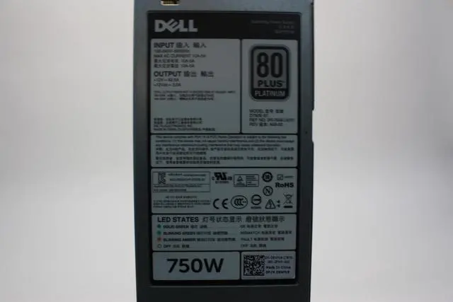 Alt view image 7 of 13 - DELL D750E-S1  750 Watt Redundant Power Supply For Poweredge R820 R720 R720 Xd