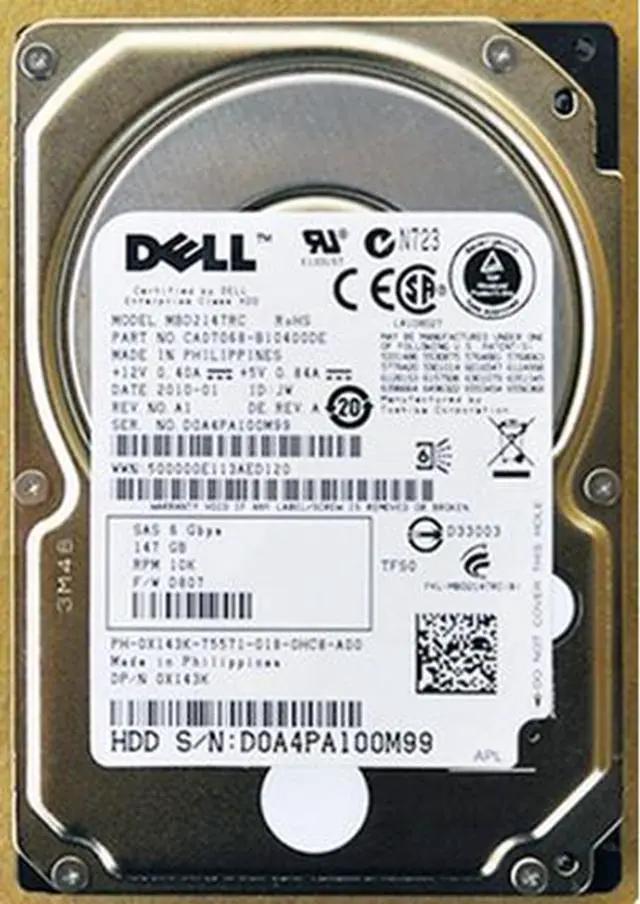 Alt view image 3 of 4 - Dell X143k 146Gb 10000Rpm 16Mb Buffer Sas6gbits 2.5Inch Hard Disk Drive With Tray For Powervault Server
