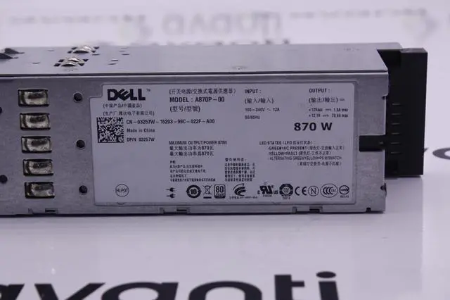 Alt view image 5 of 5 - Dell 3257W  870 Watt Redundant Power Supply For Poweredge R710 T610