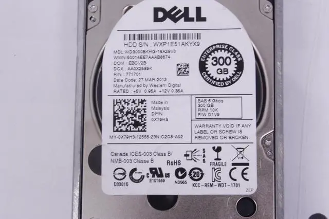 Alt view image 4 of 9 - Dell X79H3 10000 RPM SAS 6Gb/s 2.5" Internal Notebook Hard Drive