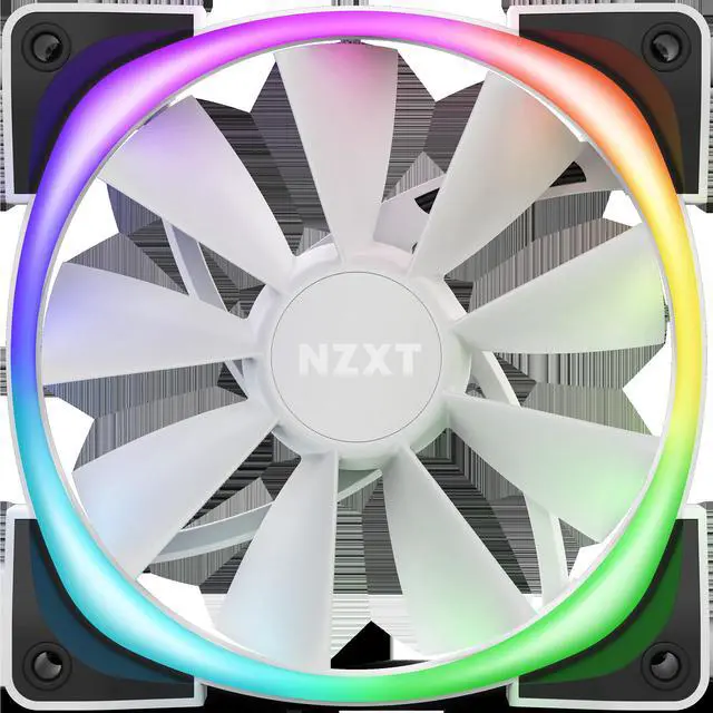 Alt view image 2 of 7 - NZXT AER RGB 2 White - 120mm - RGB LED - Fluid Dynamic Bearing - PWM Fan for Hue 2 - Single