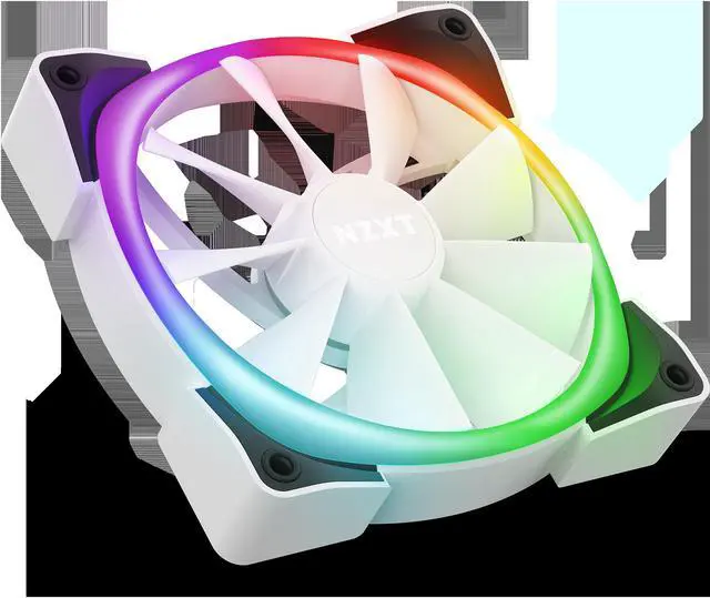 Alt view image 4 of 7 - NZXT AER RGB 2 White - 120mm - RGB LED - Fluid Dynamic Bearing - PWM Fan for Hue 2 - Single