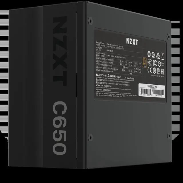 Alt view image 5 of 10 - NZXT C650 650 W ATX12V v2.4 / EPS12V v2.92 80 PLUS BRONZE Certified Semi-Modular Active PFC Power Supply