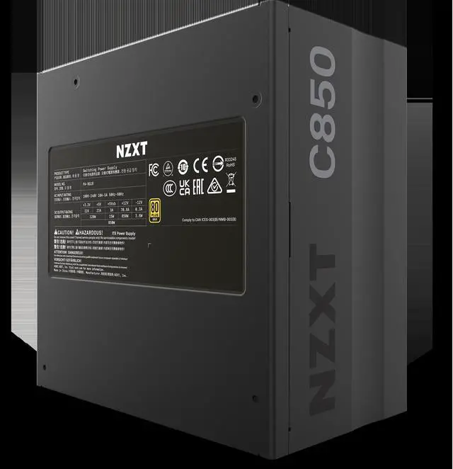 Alt view image 4 of 10 - NZXT C850 - C Series ATX 850 Watt 80 Plus Gold v2 (2022) Full-modular Power Supply, US Power Cord