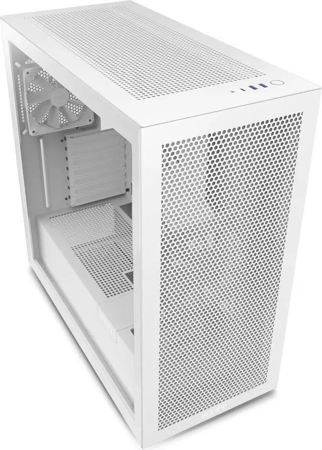 Alt view image 2 of 7 - NZXT H7 Flow White - Mid-Tower Airflow PC Gaming Case - Tempered Glass - Enhanced Cable Management
