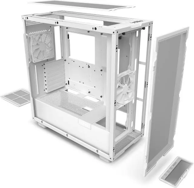 Alt view image 7 of 7 - NZXT H7 Flow White - Mid-Tower Airflow PC Gaming Case - Tempered Glass - Enhanced Cable Management