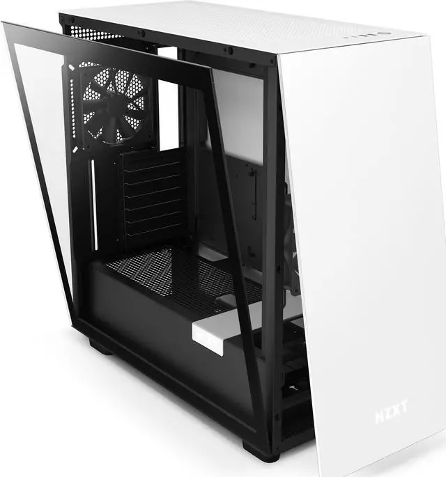 Alt view image 4 of 10 - NZXT H7 - Mid-Tower PC Gaming Case - Tempered Glass - Enhanced Cable Management  - White & Black