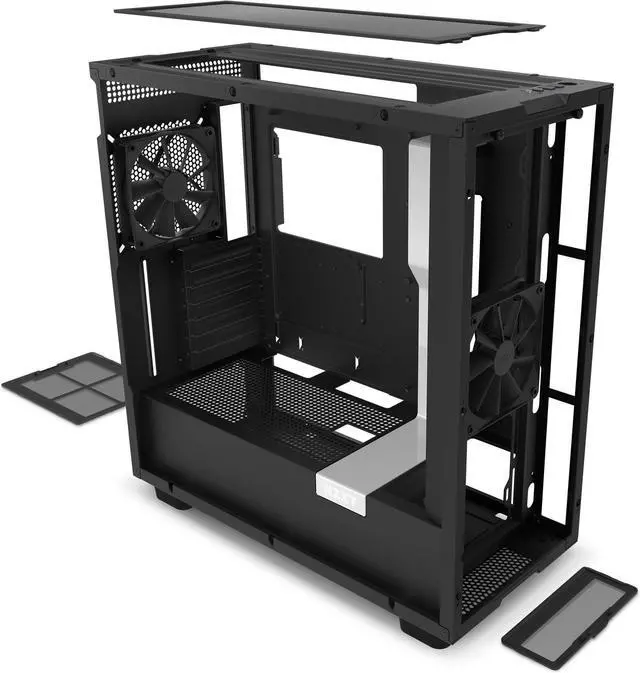 Alt view image 8 of 10 - NZXT H7 - Mid-Tower PC Gaming Case - Tempered Glass - Enhanced Cable Management  - White & Black
