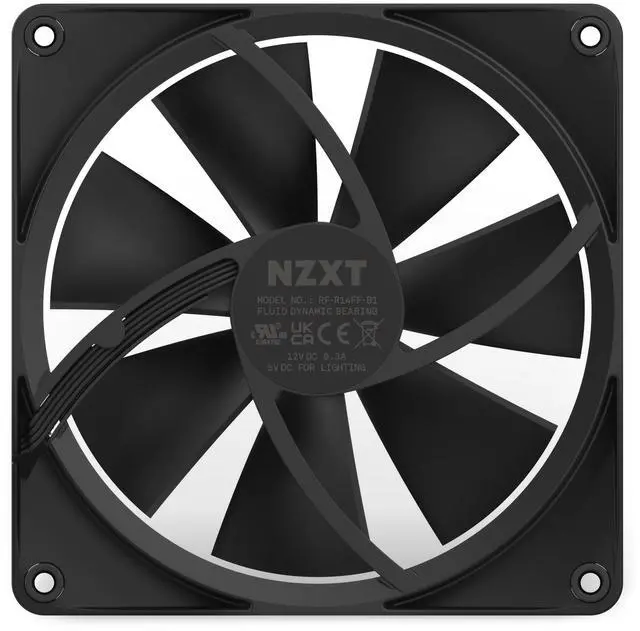 Alt view image 7 of 8 - NZXT Aer F140 RGB Black - High Performance Airflow Fans - Single
