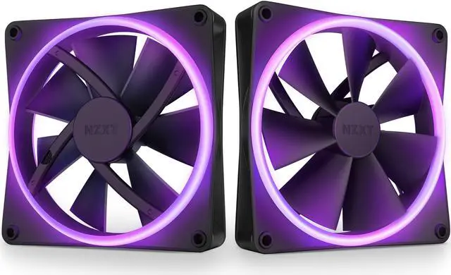 Alt view image 7 of 17 - NZXT F140RGB Duo - 140mm Dual-sided RGB Fan - Twin Pack (Black) w/RGB Controller