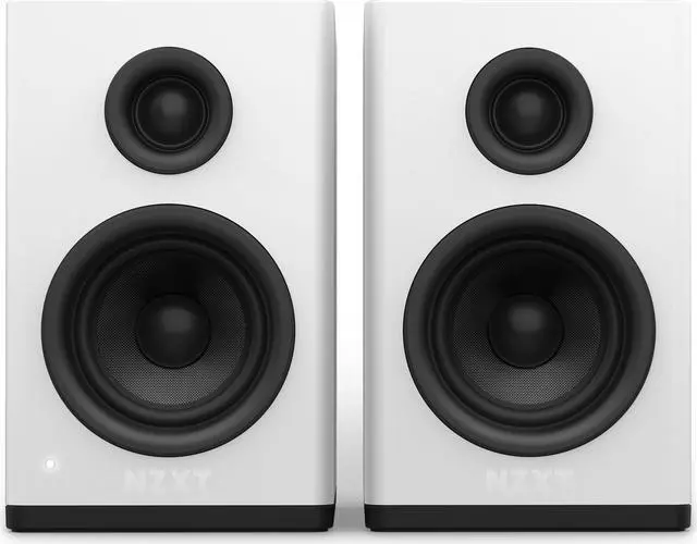 Alt view image 2 of 6 - NZXT Relay PC Gaming Desktop Speakers - Full-Range Sound - 80 Watts - High Dynamic Range - Silk Dome Tweeters - Glass Fiber Woofers - High-Quality MDF Construction - Bookshelf-Style Design - White