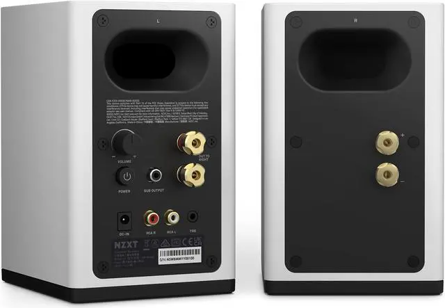 Alt view image 3 of 6 - NZXT Relay PC Gaming Desktop Speakers - Full-Range Sound - 80 Watts - High Dynamic Range - Silk Dome Tweeters - Glass Fiber Woofers - High-Quality MDF Construction - Bookshelf-Style Design - White