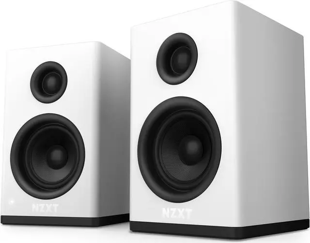 Alt view image 5 of 6 - NZXT Relay PC Gaming Desktop Speakers - Full-Range Sound - 80 Watts - High Dynamic Range - Silk Dome Tweeters - Glass Fiber Woofers - High-Quality MDF Construction - Bookshelf-Style Design - White
