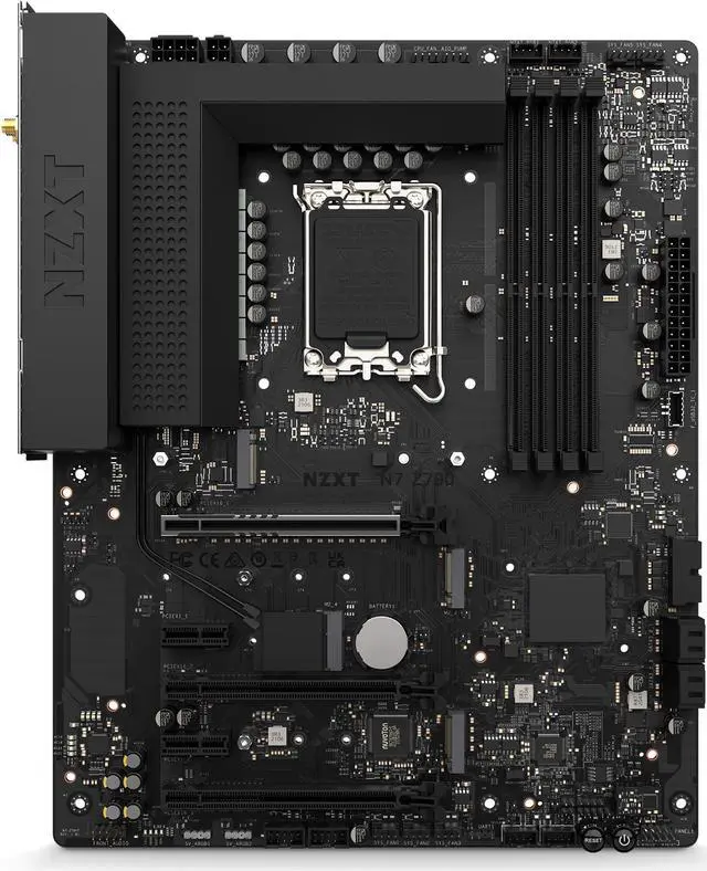 Alt view image 6 of 7 - NZXT N7 B650E - N7-B65XT-B1 - AMD B650 chipset (Supports AMD 7000 Series CPUs) - ATX Gaming Motherboard - Integrated Rear I/O Shield - WiFi 6 connectivity - Black