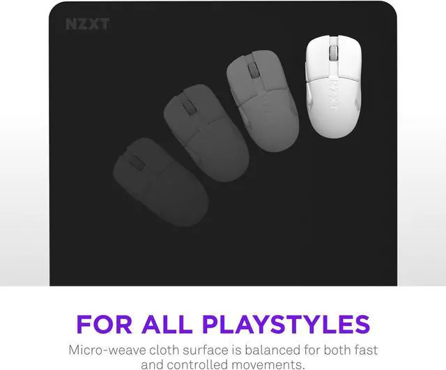 Main image of NZXT Zone - Large Gaming Mouse Pad - Micro-Weave Cloth Surface - Balanced Speed and Control for All Playstyles - Spill-Resistant, Anti-Slip Base, Reinforced Edges - Black