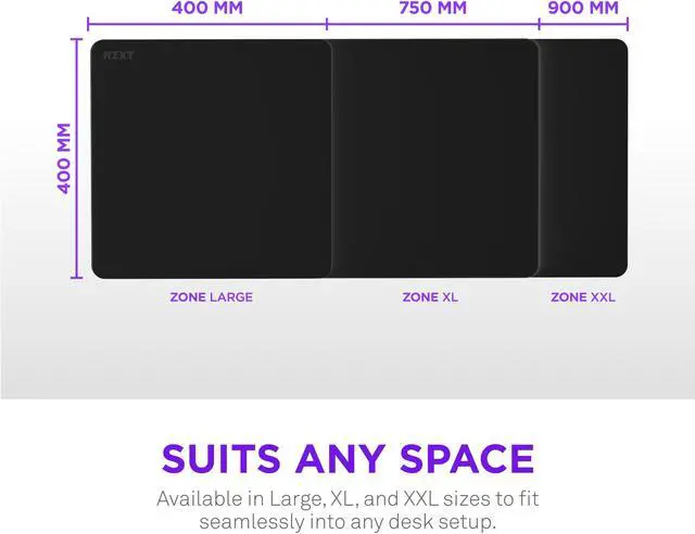 Alt view image 5 of 6 - NZXT Zone - XL Gaming Mouse Pad -Micro-Weave Cloth Surface - Balanced Speed and Control for All Playstyles - Spill-Resistant, Anti-Slip Base, Reinforced Edges - Black