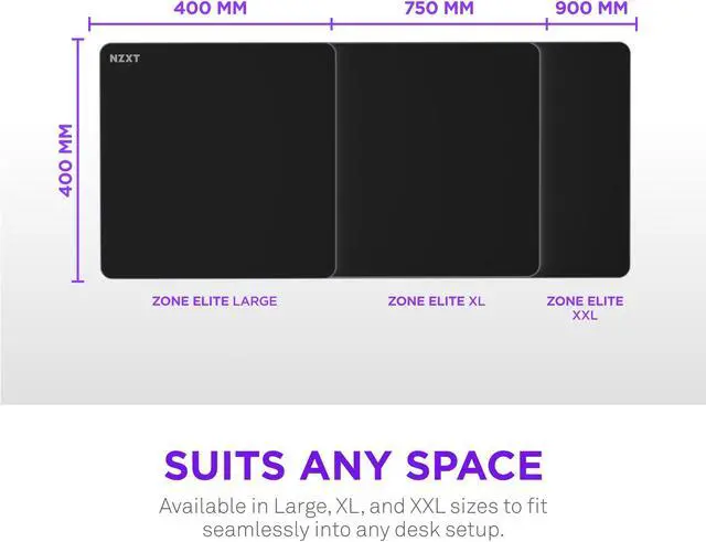 Alt view image 6 of 7 - NZXT Zone Elite - Premium XL Gaming Mouse Pad - Ultra-Smooth Nano-Knit Cloth Surface - Optimized for Speed and Control - Spill-Resistant, Soft Foam Base, Reinforced Low-Profile Stitching - Black