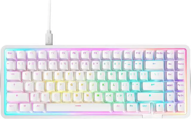 Alt view image 7 of 7 - NZXT Function Elite MiniTKL Magnetic RGB Gaming Keyboard - Adjustable Actuation, Dual-Rail Hall Effect Switches, Rapid Trigger, 8K Polling - Enhanced Typing Sound & Feel - US English Layout  - White