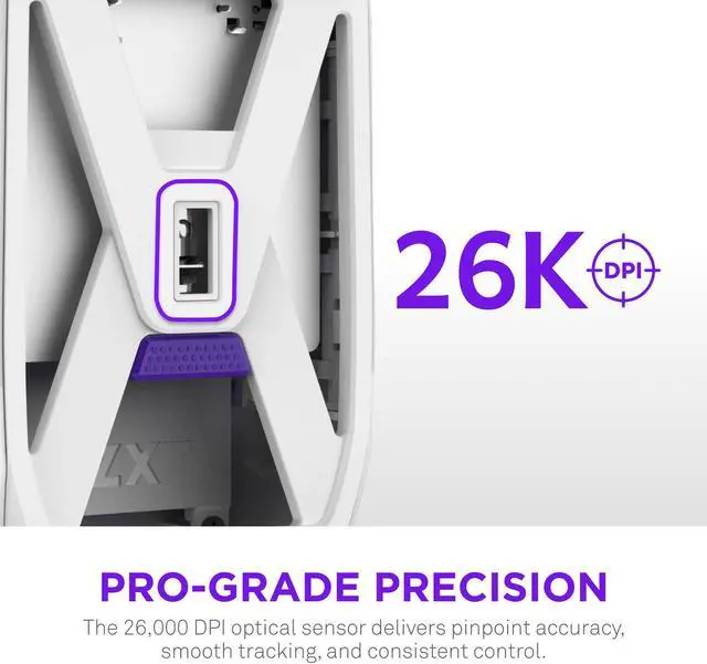 Alt view image 2 of 7 - NZXT Lift Elite Wireless Gaming Mouse - Ultra-Lightweight 57 g - 4K/8K Polling Rates, Optical Switches, 26K DPI Optical Sensor - Long Battery Life - Rubber Side Grips - 5 Programmable Buttons - White