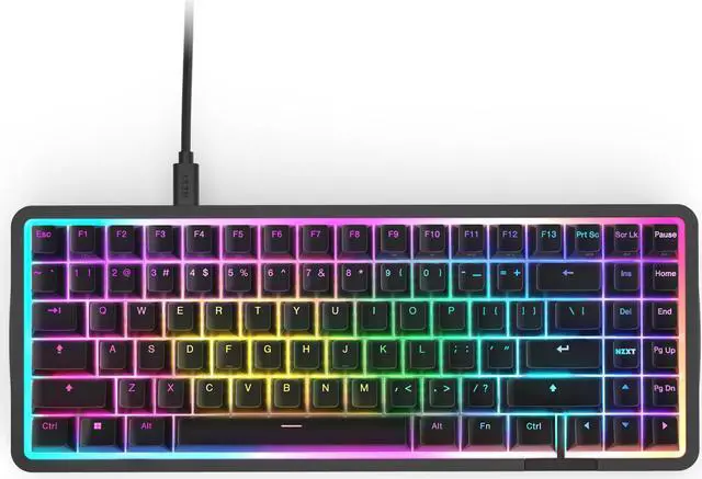 Alt view image 7 of 7 - NZXT Function Elite MiniTKL Magnetic RGB Gaming Keyboard - Adjustable Actuation, Dual-Rail Hall Effect Switches, Rapid Trigger, 8K Polling - Enhanced Typing Sound & Feel - US English Layout - Black
