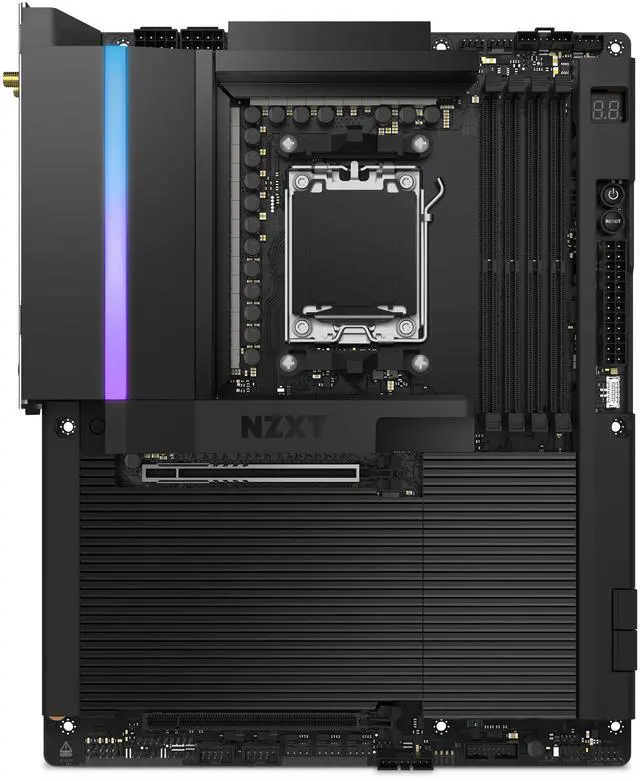 Alt view image 6 of 7 - NZXT N9 X870E - AMD X870E AM5 ATX Gaming Motherboard for Ryzen 9000/8000/7000 - 20+2+1, DDR5, 4x M.2, PCIe 5.0, Wi-Fi 7, 5GbE, USB 4  Full-Metal Cover, M.2 Quick-Release Latches  Black