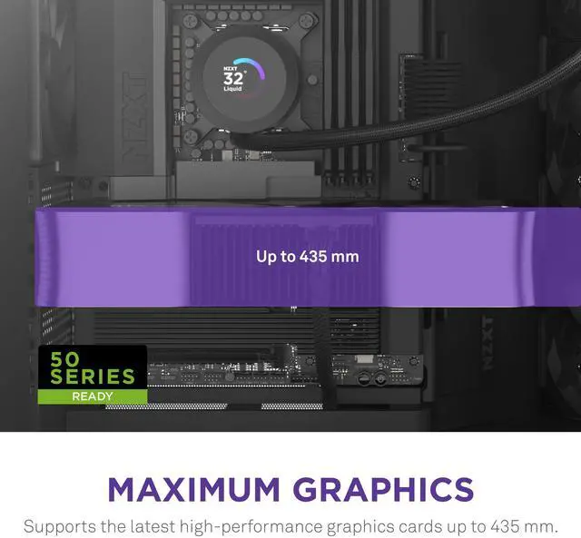 Alt view image 7 of 7 - NZXT H9 Flow (2025)  Large Dual-Chamber ATX Mid-Tower Airflow PC Case  Includes 3 x 140mm & 1 x 120mm Fans  420mm Radiator Support  Tempered Glass  Back-Connect Ready  Black