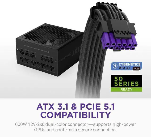 Alt view image 2 of 7 - NZXT C850 Gold Core 80Plus Gold Fully-modular ATX 3.1 Power Supply, US Power Cord